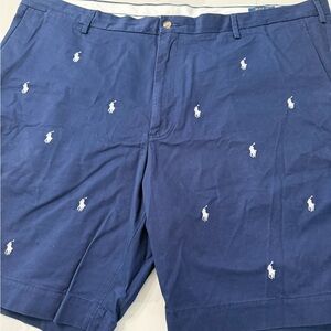 Polo by Ralph Lauren Men's Navy Shorts with White Logo